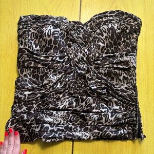 Leopard bustier / halter y2k top